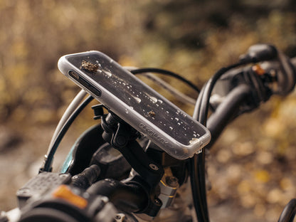 quad lock poncho and case with motorbike handlebar mount